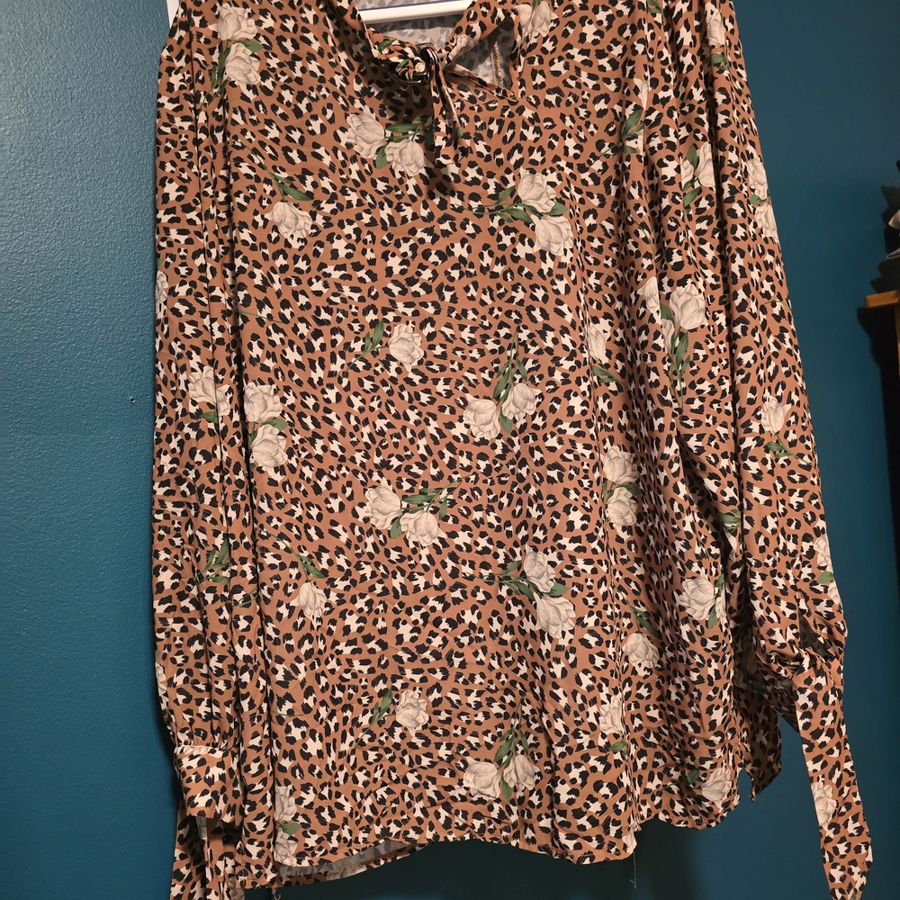 Floral Leopard Print Women's Top